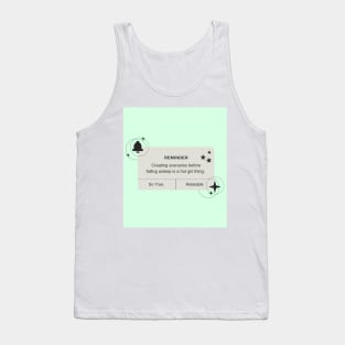 Creating Scenarios Before Falling Asleep Print Tank Top